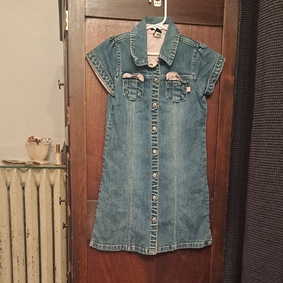 GAP Other - GAP Girls Size 5 Years Retro Snap Down Aline Blue Jean Dress